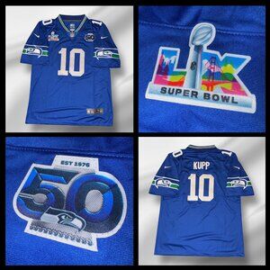 COOPER KUPP SEAHAWKS SUPER BOWL LX BLUE ALTERNATE JERSEY SIZE LARGE!!